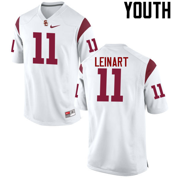 Youth #11 Matt Leinart USC Trojans College Football Jerseys-White